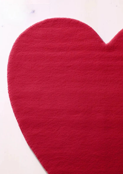 Red heart irregular hand tufted carpet & rug