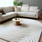 Ivory irregular hand tufted carpet & rug