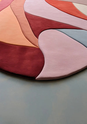 Semi multicolor irregular hand tufted carpet & rug
