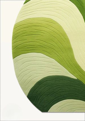 Green  irregular hand tufted carpet & rug