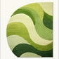 Green  irregular hand tufted carpet & rug