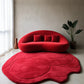 Vyra red irregular hand tufted carpet & rug
