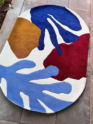 Contemporary Multi Color Oval Area Rug