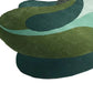 Green & Blue Curvey  Irregular Hand Tufted  Carpet  & Rug