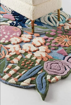 Eera Floral  Irregular Hand Tufted Carpet & Rug