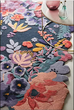 Umara Floral  Irregular Hand Tufted Carpet & Rug