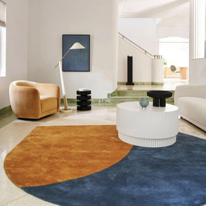 Modern Oval Shape Multi Color Area Rug
