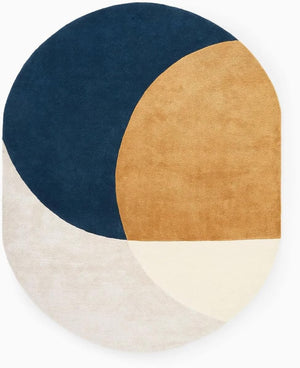 Modern Oval Shape Multi Color Area Rug