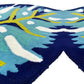 Blue Leafy Shape Irregular Hand Tufted Carpet & Rug