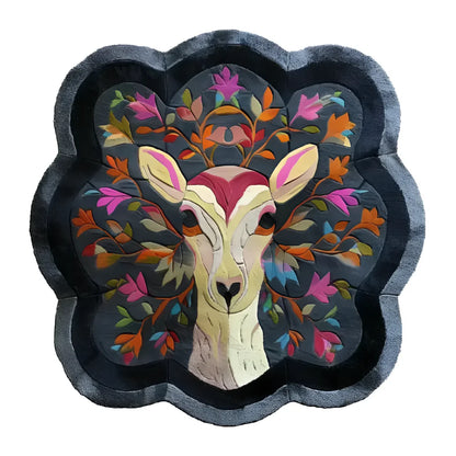 Disra Deer Paradise Irregular Hand Tufted Carpet & Rug