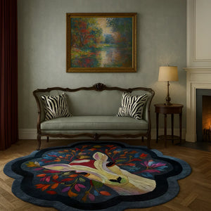 Disra Deer Paradise Irregular Hand Tufted Carpet & Rug