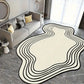 Ivory Topographic Line Irregular Rug