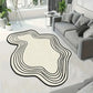 Ivory Topographic Line Irregular Rug