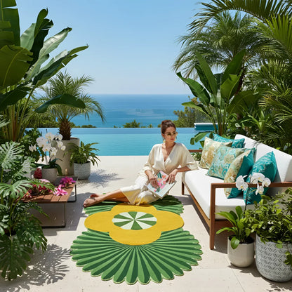 Diyra Daisy Irregular Hand Tufted Carpet & Rug