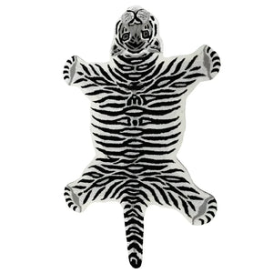 Snowy Tiger Irregular Hand Tufted Carpet & Rug
