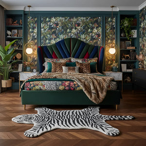 Snowy Tiger Irregular Hand Tufted Carpet & Rug