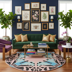 Shima Round Butterfly Irregular Hand Tufted Carpet & Rug
