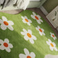 Green Floral Designer Irregular Rug