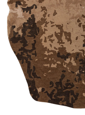 Umber Expressionist Textured Rug