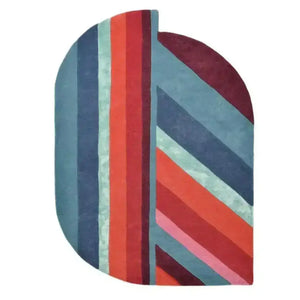 Reera Red Rainbow Irregular Hand Tufted Carpet & Rug