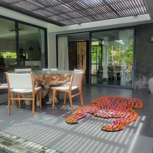 Leera Leopard Irregular Hand Tufted Carpet & Rug