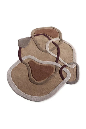 Brown Sculpted Fluid Pattern Rug