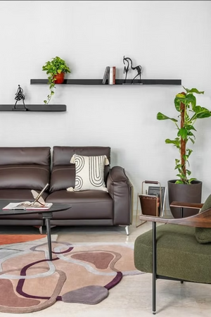 Brown Sculpted Fluid Pattern Rug