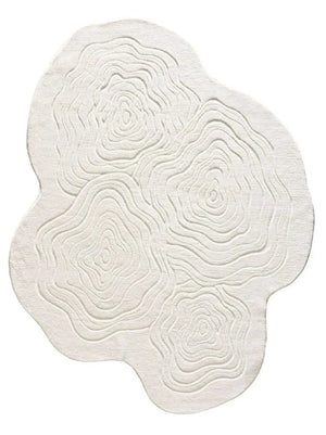 White Ripple Designer Irregular Rug