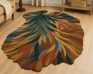 Lisha Leafy Irregular Hand Tufted Carpet & Rug