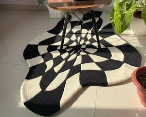 Taru Checker Irregular Hand Tufted Carepet & Rug