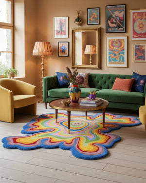 Aria Multi color Irregular Hand Tufted Carpet & Rug