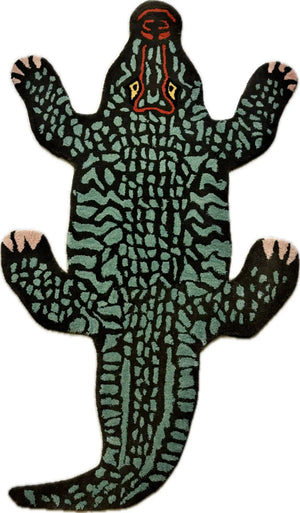 Era Green Alligator Irregular Hand Tufted Carpet & Rug