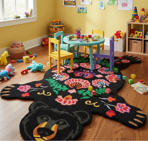 Barera Beer Floral Irregular Hand Tufted Carpet & Rug