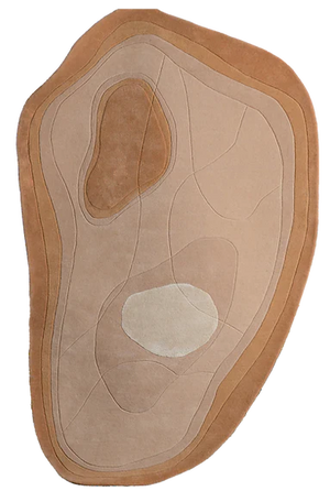 Beige Organic Stratified Irregular Rug