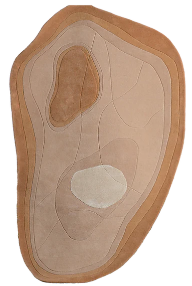 Beige Organic Stratified Irregular Rug