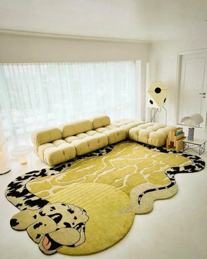 Golla Yellow Irregular Hand Tufted Carpet & Rug