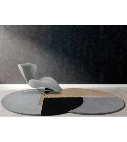Modern Half-Moon Panel Rug