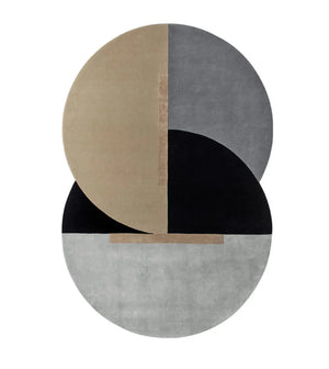 Modern Half-Moon Panel Rug