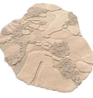 Cream Sculpted Pebble Irregular Rug