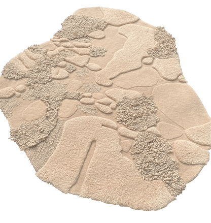 Cream Sculpted Pebble Irregular Rug