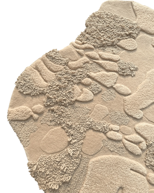 Cream Sculpted Pebble Irregular Rug