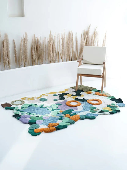 Tropical Paradise Multicolor Irregular Rug