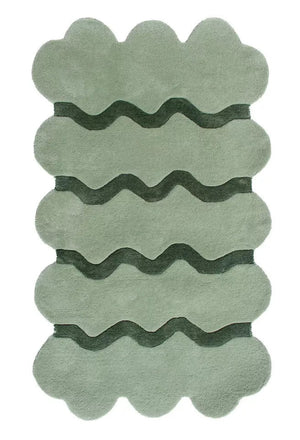 Green Flow Pattern Area Rug