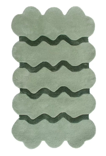 Green Flow Pattern Area Rug