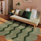 Green Flow Pattern Area Rug
