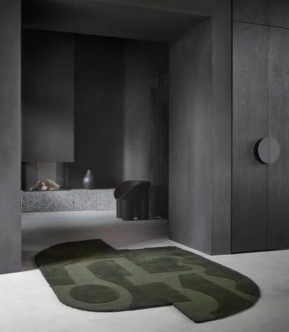 Nocturne Green Pattern Irregular Rug