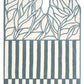 Grey Abstract Leaf Stripe Irregular Rug