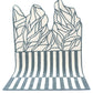 Grey Abstract Leaf Stripe Irregular Rug