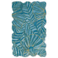 Blue Tropical Foliage Pattern Irregular Rug