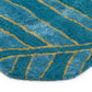 Blue Tropical Foliage Pattern Irregular Rug